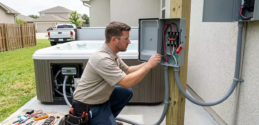 Outdoor Hot Tub Electrical Installation in Pelham