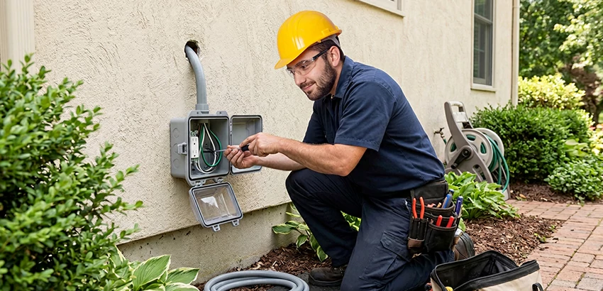 Outdoor Outlet Installation on Vinyl Siding in Pelham